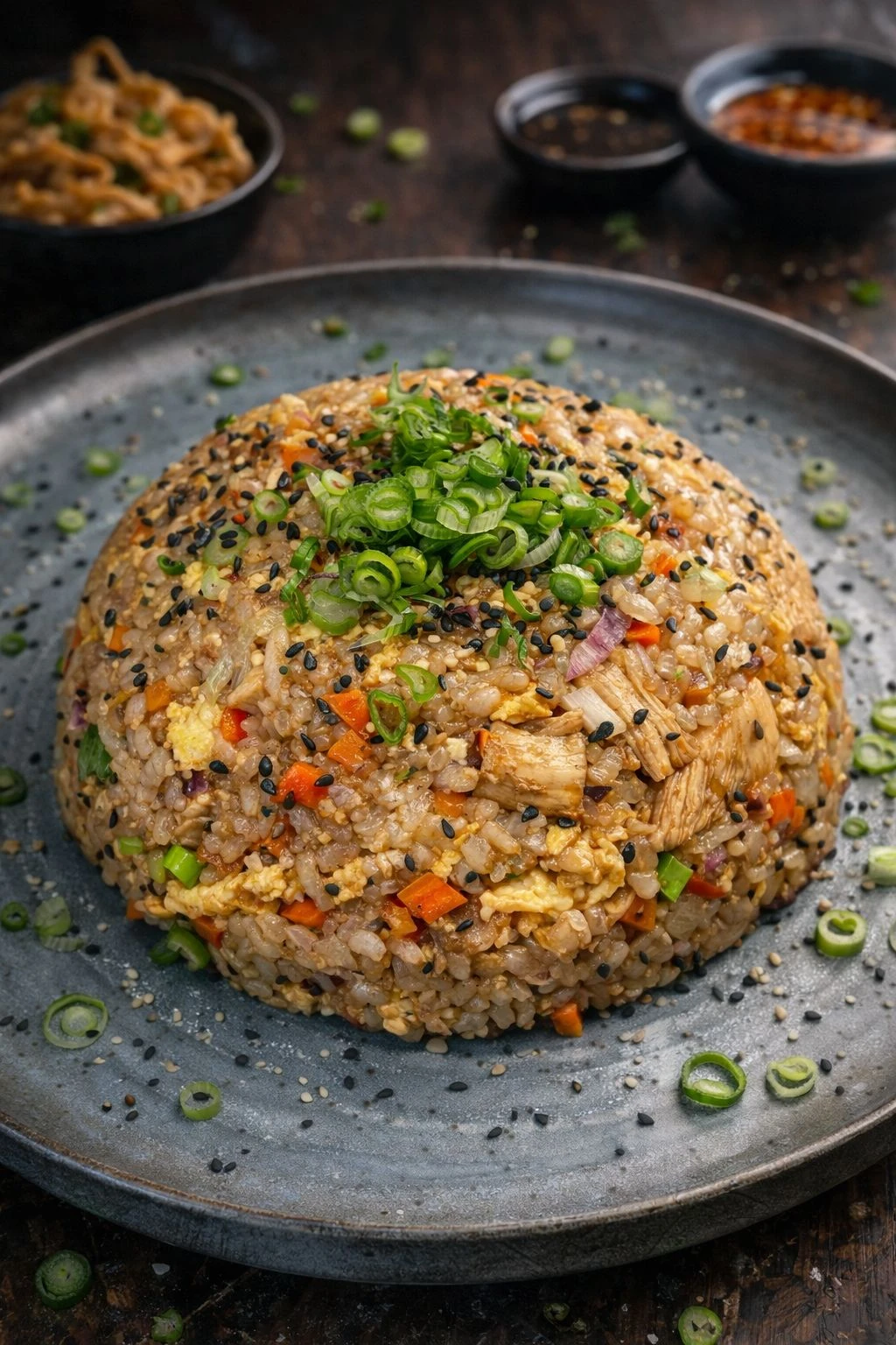 Wok de Pollo, arroz y vegetales